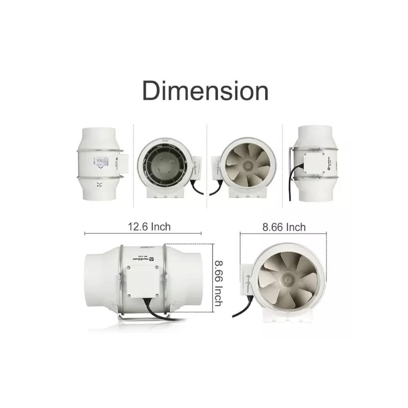 Hon&Guan Hon & Guan Inline Duct Fan 6" High Effeciency