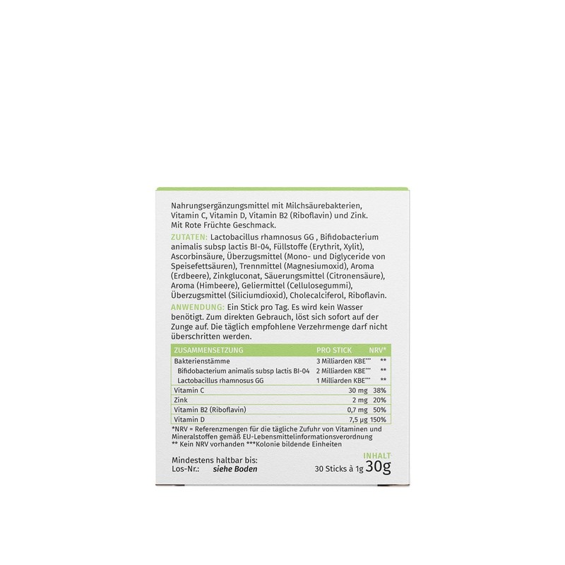 NutraLinea Pyour Active, Pulversticks mit aktiven Darmbakterien und Vitaminen, 30
