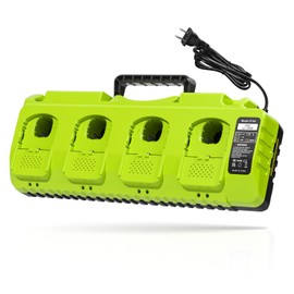 Replace Ryobi 18V 4-Port Multi Battery Charging Station with Dual USB, Compatible with Ryobi 18V Battery and Supports Fast Charging for 12V / 20V ONE+ Batteries P100, P102, P103, P107, P108, P200
