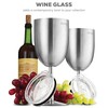 FineDine Stainless Steel Drinking Cup, Wineglasses, Double-Walled Insulated Unbreakable Goblets,