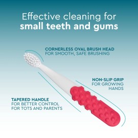Radius Totz Plus Toothbrush for Kids 3 Years Soft BPA Free ADA Accepted 3 Count