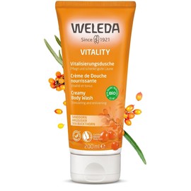 Weleda Shower Gel with Sea Buckthorn, Creamy Body Wash, For Women & Men, Cleanse & Vitality, Paraben & SLS Free, Certified Natural, Organic, Vegan, 200 ml
