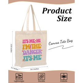 Dance Recital Gifts for Girls Funny Dance Gifts Canvas Tote Bag Shoulder Tote with Pocket for Shopping Beach Work Dance Stuff Dancer Gifts Dance Teacher Gifts for Women Dance Sister Christmas Birthday