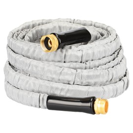 YOTOO Garden Hose 50FT, Lightweight, Durable, Flexible, Non-Expanding, Kink-Free Water Hose with Solid Brass Fittings for Outdoor, Watering flants and flowers, Car Wash, Gray