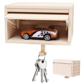 Seasboes Car Garage Key Holder with Opening Door, 3D Key Holder Wall Mounted, Car Garage Key Holder with Door to Open, Wall Mount, Key Organiser for Entrance Area