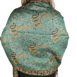 TZ Promise Women Paisley Pashmina Shawl Wrap Colorful Pattern Rave Winter Oversized Scarf