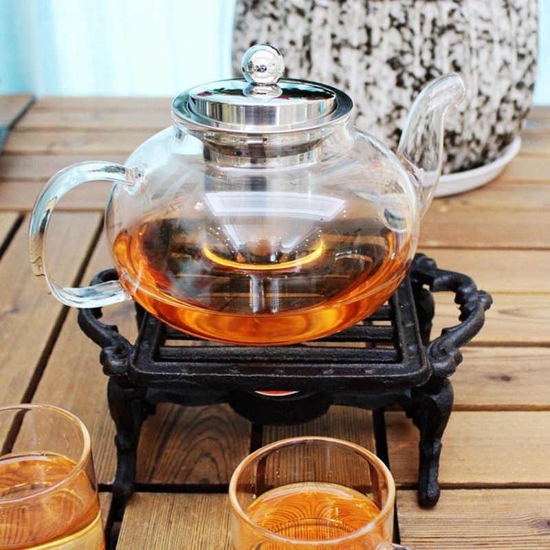 Sungmor Heavy Duty Cast Iron Teapot Dish Warmer Stable Holder