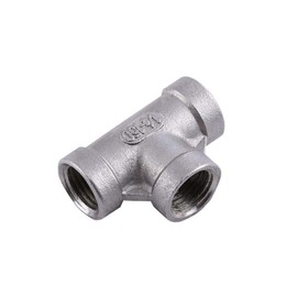 Hilitand NPT Pipe Fitting, 1/2'' 1/4'' 304 Stainless Steel Female Threaded Fittings, Tee 3 Way Quick Connector(1/4" 37mm)
