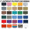 2 Inch Polypropylene Webbing: 5 Yards Light Weight 2" Strap