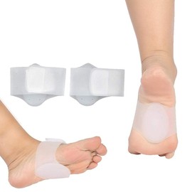 Plantillas de soporte de arco, 1 par/conjunto de pies de silicona ortótica piezas de pie plantilla del soporte del arco de amortiguador almohadillas para pie plano, fascítico plantar(blanco)