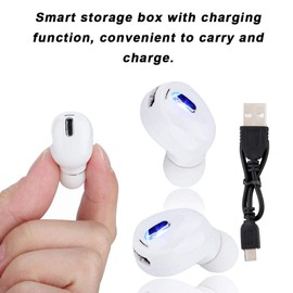 Earbuds, Mini Sports Bluetooth 5.0 Earphone Support 5H in-Ear Universal TWS Headphones with Mic for Sports, Fitness, Leisure, Driving, Office, etc.(White)