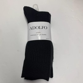 Adolfo NEW Adolfo 4 Pack Black/ Dark Gray. Dress Socks Size 6.5 - 12