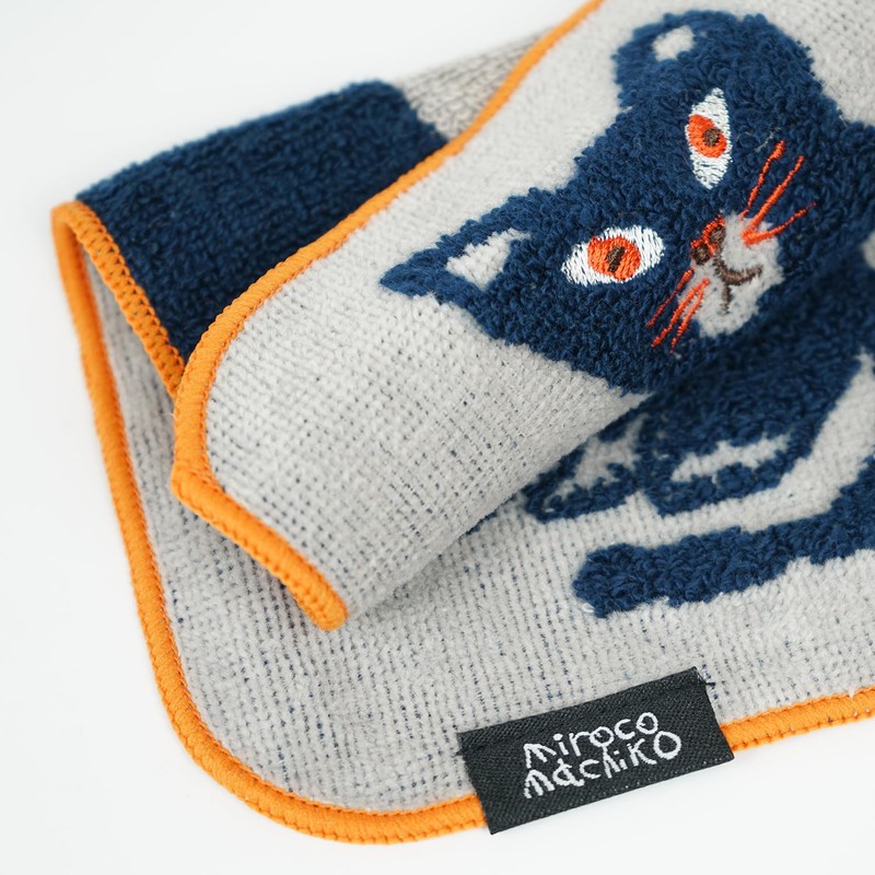 Greeting Life Miroko Machiko Hand Towel Cat MRZ-67 Gray
