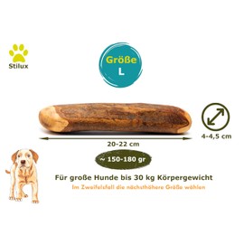 Stilux® Olive Wood Chew Loz for Dogs up to 30 kg, Size L, Chew Bone Dog Toy, Durable Wooden Bone Chew Toy for Dog Dental Care