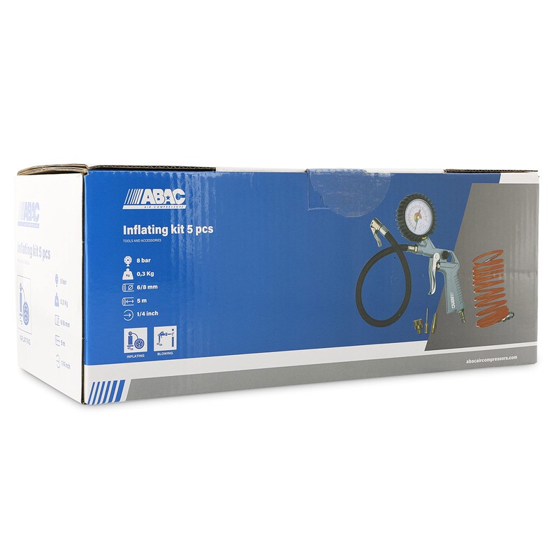 ABAC 5 Piece Air Inflator Kit for G-811TI Compressor, Includes