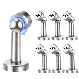 6 Pack Magnetic Door Stopper, COCIVIVRE Magnet Door Stop Stainless Steel for Wall and Floor Mounting, with Screws Drilling Mounting, Heavy Duty for Various Door Types to Hold Your Door Open