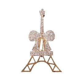 Crystal Eiffel Tower Brooch, Pin, Bow Brooch, Building Brooch，Sweet brooch,Suit Stud, Shirt Studs, Lapel Pin for women for men，Dainty Christmas Wedding Birthday Holiday Jewelry Unisex Clothing Accessories