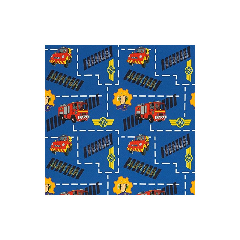 Swafing Fireman Sam Cotton Jersey Fabric for Children Coupon (Blue,