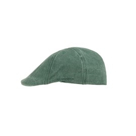 Scippis Chilla Cap - Flat Cap Made of 100% Cotton in Distressed Look | Lightweight & Breathable Flat Cap with Stretch Sweatband | Unisex & Versatile, olive, L-XL