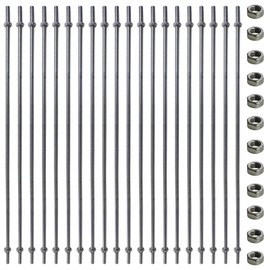 40 Pieces 8/32 Inch M4 Threaded Rod with Hex Nuts 10 Inch Stainless Steel Fully Rod Threaded, 20 Pcs 250 mm Threaded Rods and 20 Pcs of Hex Nuts for Hangers and Beaded Garden Stake Rods
