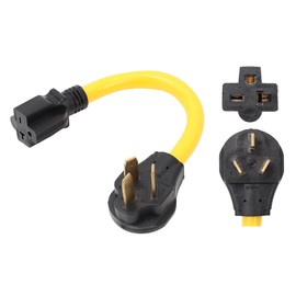 ONETAK NEMA 10-50P to 6-15R 6-20R ETL Listed 240V 30 Amp Prong Male Plug to 20 Amp 3 Prong Female Outlet Receptacle Generator Welder Dryer EV Charger Power Cord Adapter