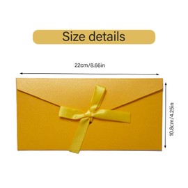 SHUOHONG Pack of 11 Coloured Envelopes, 22 x 11 cm Retro Kraft Paper Envelopes, Colourful, Colourful Envelopes with Bow, for Thanksgiving, Wedding, Birthday Party, Christmas