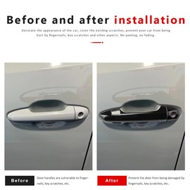 DLOVEG Exterior Door Handle Cover Compatible for 2016-2020 2021 2022 2023 Toyota Tacoma Accessories Door Handle Protectors for Tacoma(with 4 Smart Key Holes, Glossy Black)
