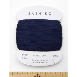 Dharma 01-2410 Sashiko Yarn, Card-wound COL.216 Thick Approx 98.8 ft (30 m), Blue