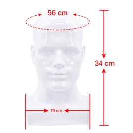 FanLin Male Mannequin Head Professional Manikin Head for Display Wigs Hats Headphone Mask Sunglasses Jewelry and Scravat Display Stand (Light white)