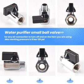 Aboiledy Brass Ball Valve 1/4, Compressed Air Stopcock, Mini Shut-off Valve, 4 x 2 cm Thread Fitting, Brass Connectors, Drainage Valve