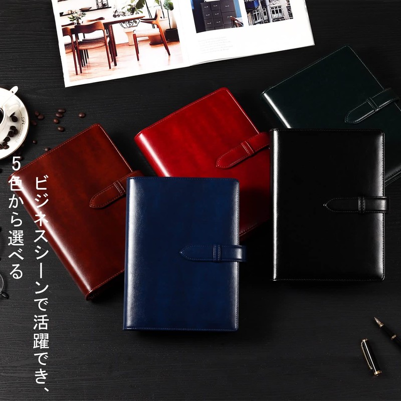 RIHUA Personal Organizer, A5 Notebook, 6-Hole Ring, Notepad with Refill,