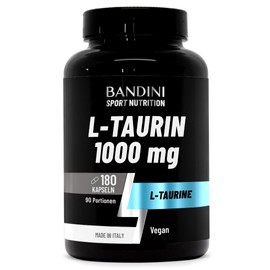 Bandini L Taurine Amino Acid 1,000 mg per day, 180 Vegan Capsules