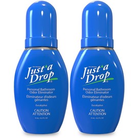Just'a Drop Toilet Odor Eliminator, 6ml 2-Pack, Eucalyptus, Blue