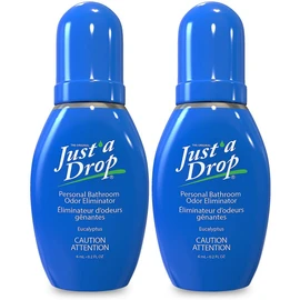 Just'a Drop Toilet Odor Eliminator, 6ml 2-Pack, Eucalyptus, Blue