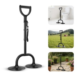 Standing Aid, Stable Standup Helper with Double Base, 5 Levels Height Adjustable Mobility Aids Tool, Elderly Lift Stand Assist Device for Seniors & Disabled Rising, Doing Housework, Garden