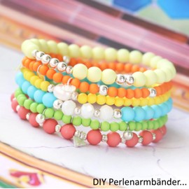 Sadingo Acrylic Beads White Matt | 6 mm - 600 Pieces Beads for Threading, Matte Plastic Beads for Bracelets, High-Quality Bead Set, DIY Bracelets, DIY Jewellery, Bracelet Making Yourself