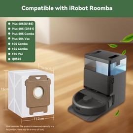 6 Pack 104 Vacuum Bags for iRobot Roomba 104/105 Combo, Plus 405 (G181)(G185), Max 705 Vac, Max 705 Combo, 105 Vac, Plus 504 Vac, Plus 505 Combo, Q052 | Disposable Dirt Disposal Bag for AutoEmpty Dock