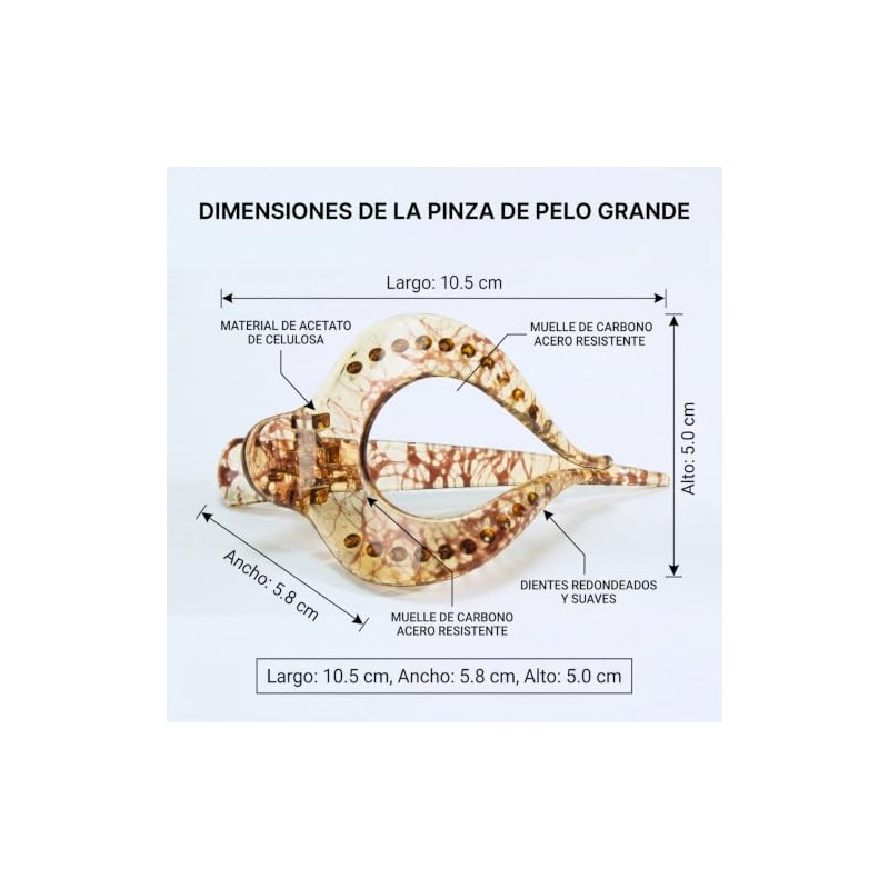 Pinzas Cabello Mujer Antideslizantes y 50 Ligas Elásticas | Kit