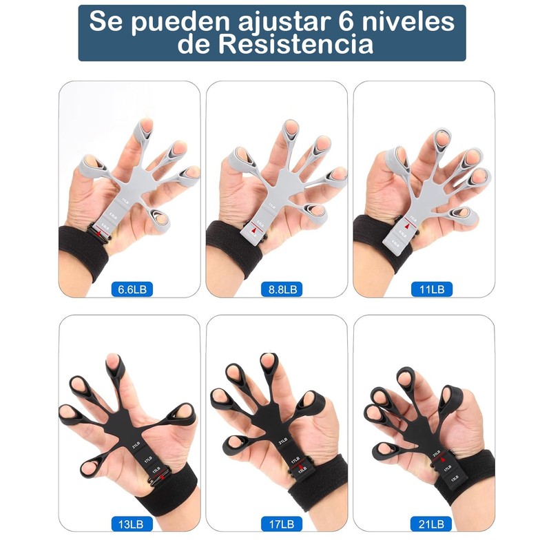 2 Piezas Ejercitador De Mano, Ejercitador De Dedos, Fortalecedor De