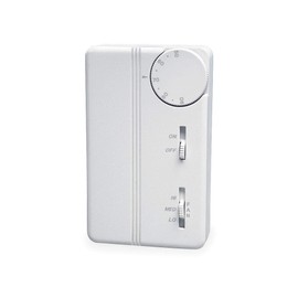 Peco TB155-046 3 Speed Fan Coil Programmable Thermostat with Wire Leads, On-Off, Line Voltage, White