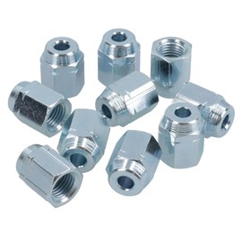 Steel Female Brake Pipe Union Fittings 3/8" x 24 UNF for 3/16" Brake Pipe 10pc