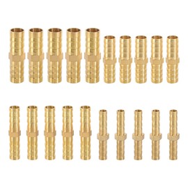 Pack of 20 Hose Connectors Hose Connector Brass Hose Connector Set Fuel Line Connector for Air Line Water Pipe Fuel Line Oil Line (6 mm/8 mm/10 mm/12 mm)