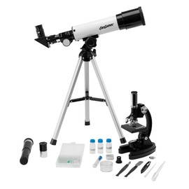 Educational Insights GeoSafari Telescope & Microscope Set - Science Kit with Refractor Telescope and Microscope for Kids, Includes Prepared Slides, Discovery Toys, Science Gifts for Kids 8-12