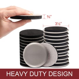 Furniture Sliders, 20pcs-3 1/2” Felt Furniture Sliders for Carpet, Furniture Pads Hardwoods Floors, Heavy Furniture Movers Sliders, Reusable Furniture Moving Pads, Floor Protectors for Carpet