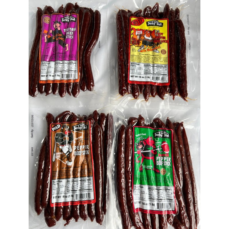 The Jerky Hut Beef Pepperoni Sticks 16oz VARIOUS FLAVORS 100%