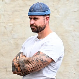 WEROR WEROR-325.1 Men's Docker Cap Fisherman's Harbour Hat Cap, denim blue