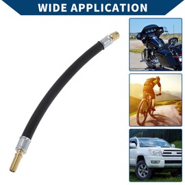 Hihaha Tire Inflator Extension Tube Air Pump Extend Hose Adapter Tire Valve for Car Motorcycle Bicycle Durable Rubber 9.06inch M8x0.8 7mm ID Black