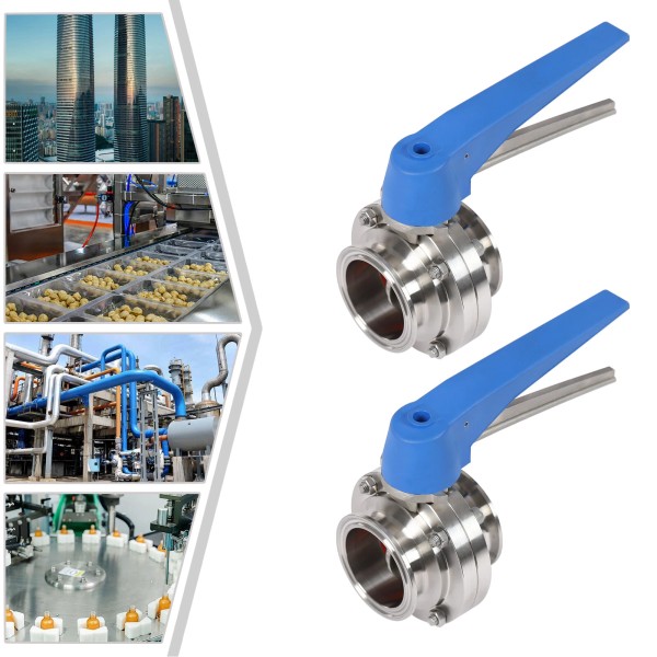 Unbranded 2 Pcs 2" Butterfly Valves Stainless Steel Butterfly Valve
