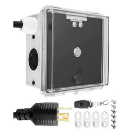 Smart Outdoor Timer Switch with Remote Control, L5-20R 20A 125V Smart Plug for Pool Pump, Waterproof Outlet with App & Voice Control, Plug-in No Wiring Timer for Pool Filter Outdoor Equipment