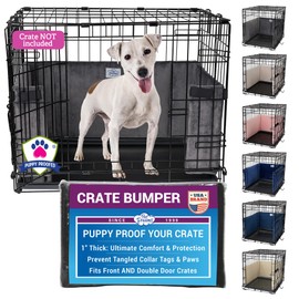 Pet Dreams Pet Dreams Dog Crate Bumper - Comfy Liner & Dog Tail Protector for Inside Crate, Fits iCrate Cages 18, 24, 30, 36, 42, 48 Inches (Grey, Large, 36")